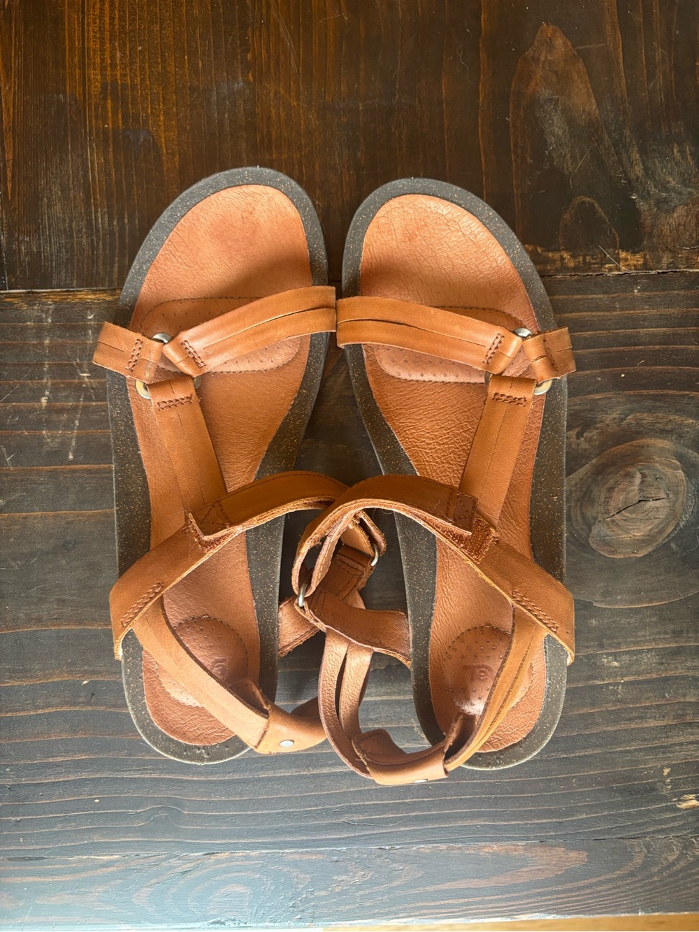 Teva Women's Brown Leather Strappy Sandals